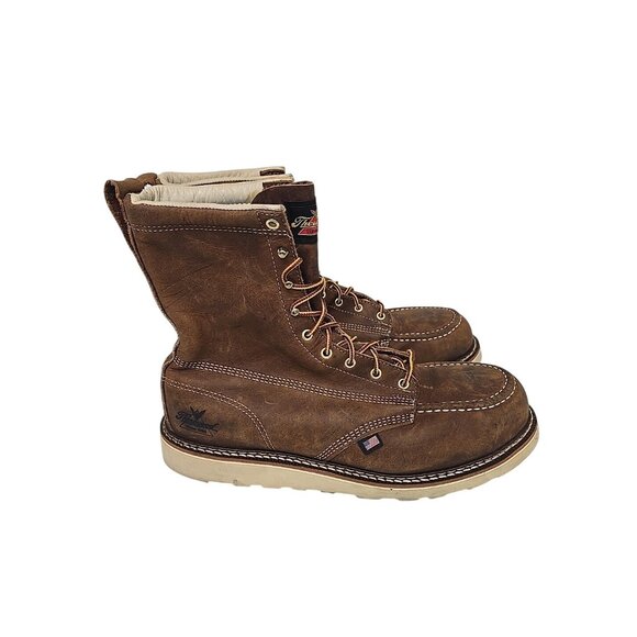 Thorogood Men's 8" Steel Toe Wedge Sole Work Boot (U.S.A.) 804-4478 Brown 13D - Picture 2 of 7